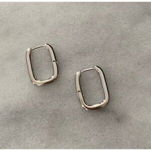 COPY - COPY - Sterling Silver Thick Chunky Square Hoop Earrings Brand New